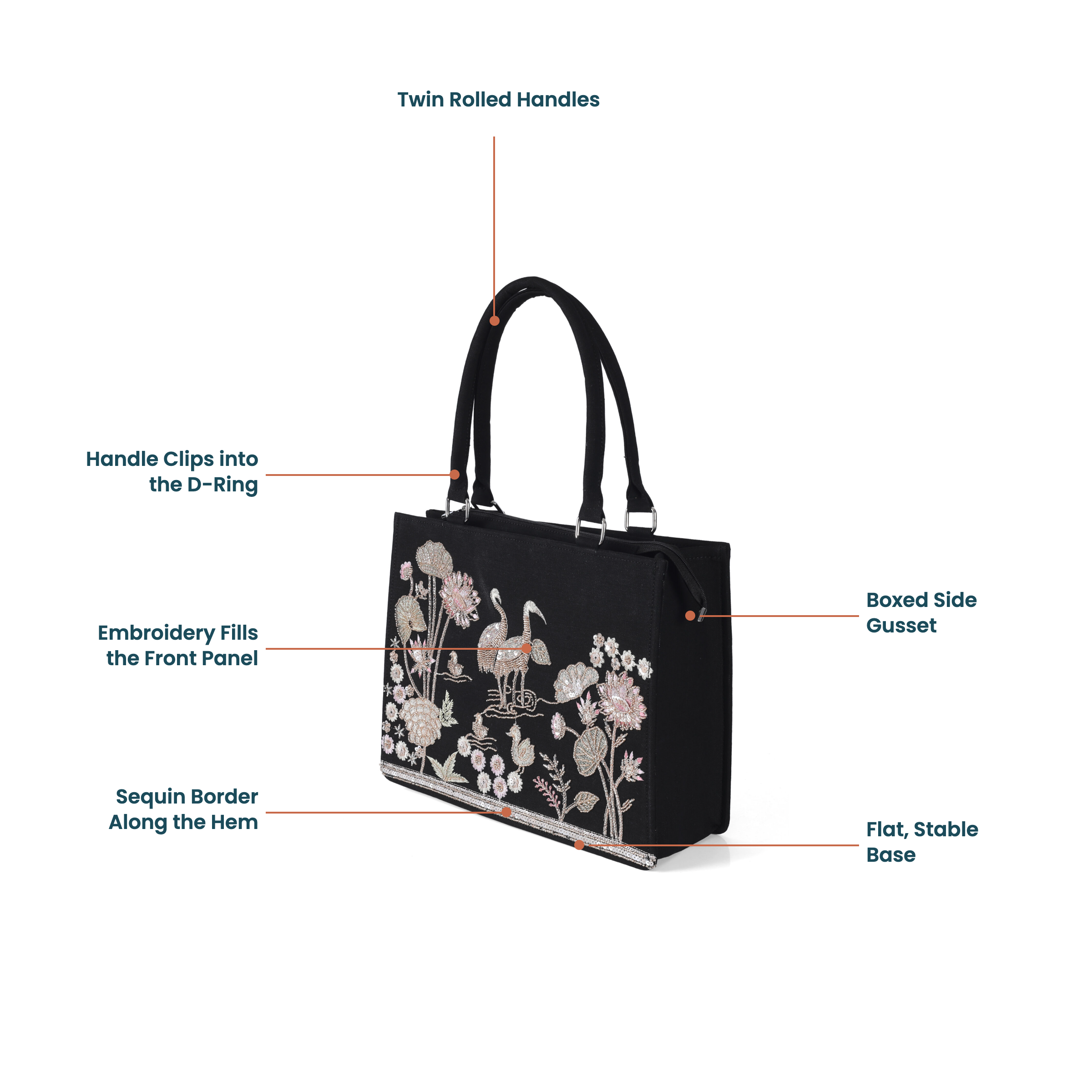 crane lotus embroidered tote product page images selection (1) crane lotus embroidered tote product page images selection (1)