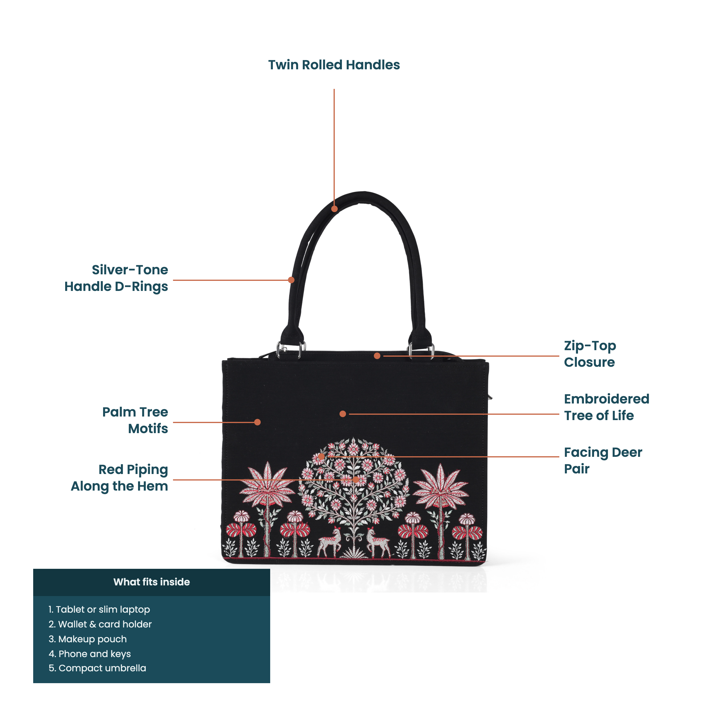 deer tree of life embroidered tote product page images selection deer tree of life embroidered tote product page images selection