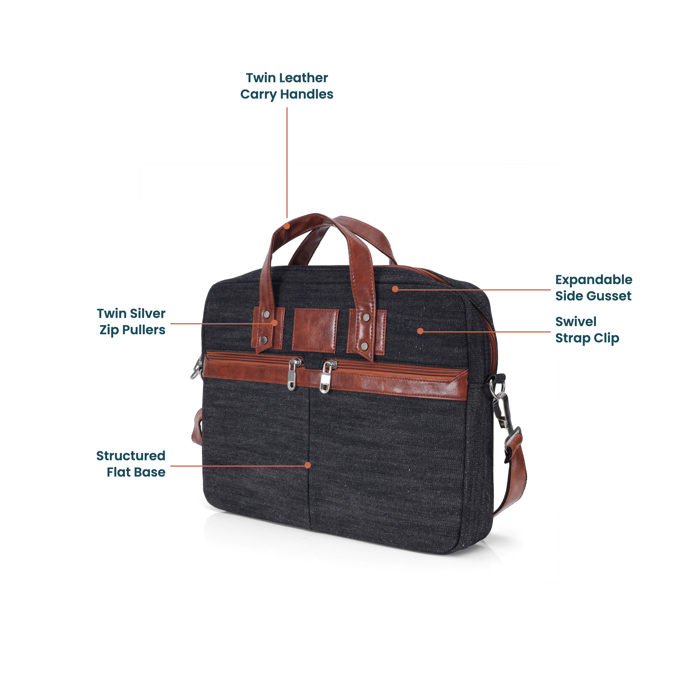 denim leather trim briefcase product page images selection (1) denim leather trim briefcase product page images selection (1)