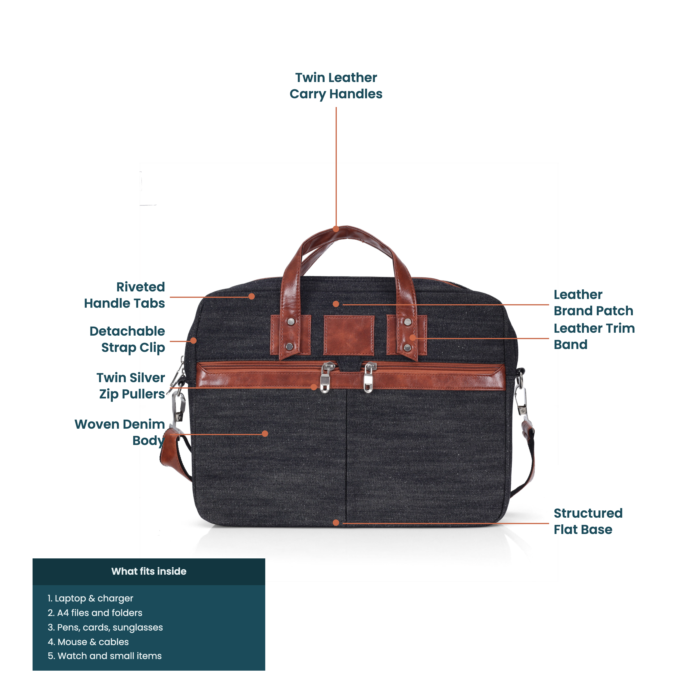 denim leather trim briefcase product page images selection denim leather trim briefcase product page images selection