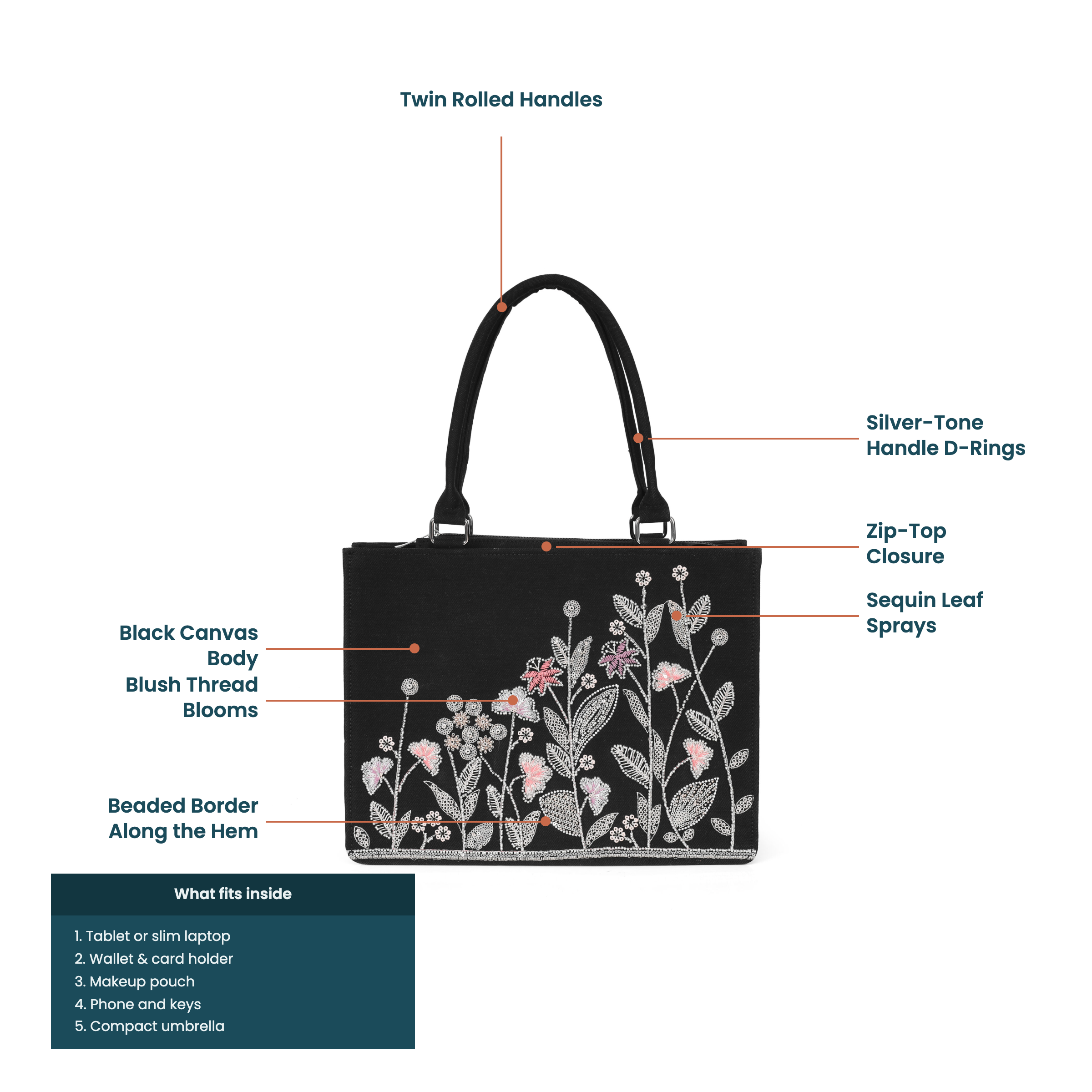 silver wildflower embroidered tote product page images selection silver wildflower embroidered tote product page images selection